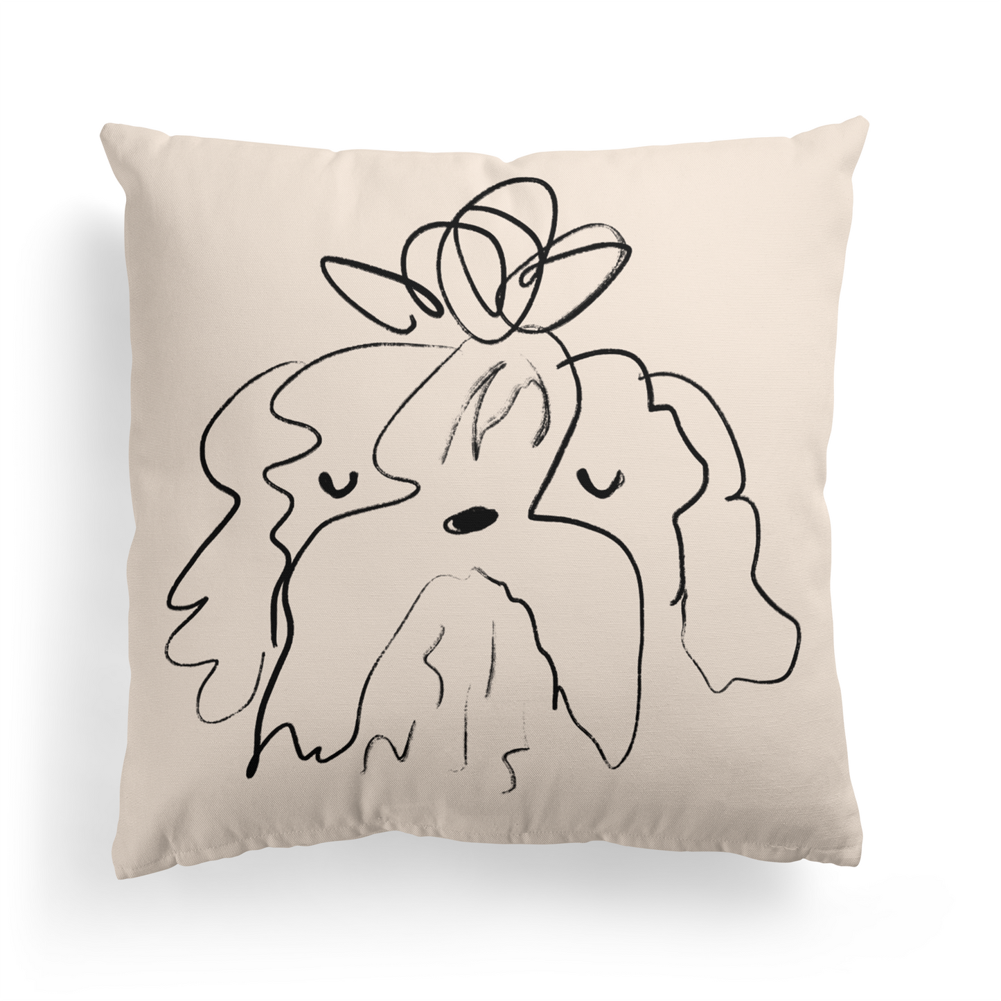 Cute Yorkshire Terrier Dog Minimalist Throw Pillow