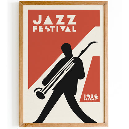 Jazz Festival Detroit 1936 Poster