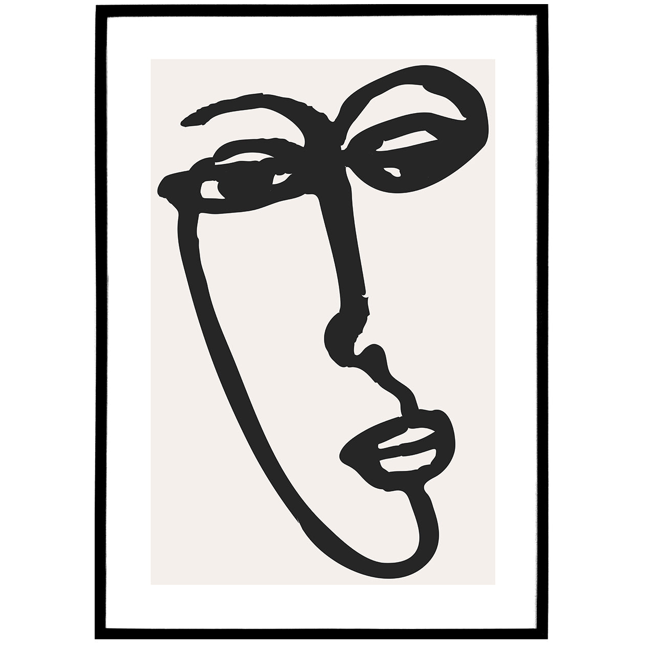 Picasso Line Art Face No.4 Poster