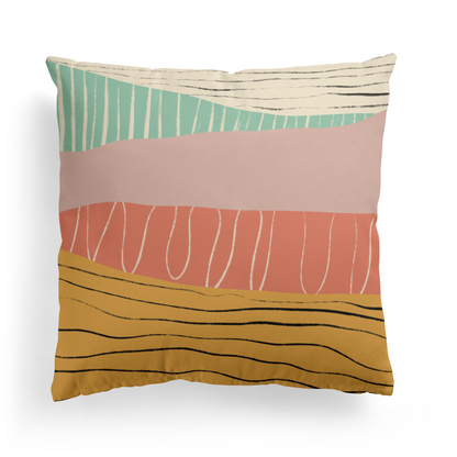 Colorful Abstract Mountains Throw Pillow
