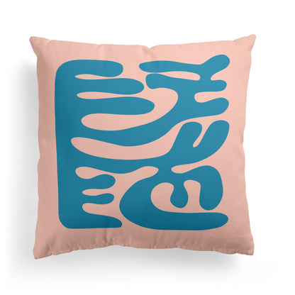 Blue Abstract Throw Pillow