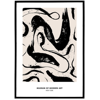 Abstract Black Ink Poster