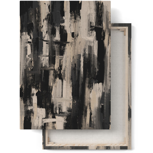 Black and Beige Pollock Inspired Canvas Print