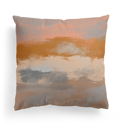 Throw Pillow with Abstract Handdrawn Sunset