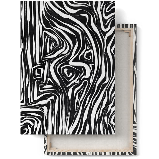 Black&White Abstract Lines Canvas Print