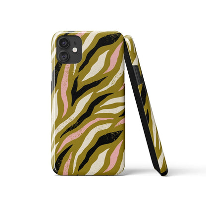 Green Retro Zebra iPhone Case