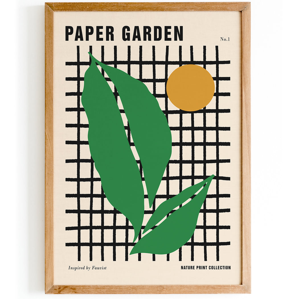 Retro Paper Garden Poster