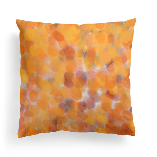 Hello Fall Abstract Painted Orange Yellow Throw Pillow