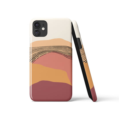 Warm Sunset Drawing iPhone Case