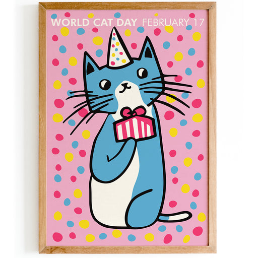 World Cat Day Pink Poster