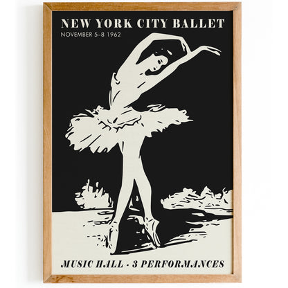 B&W New York City Ballet Poster
