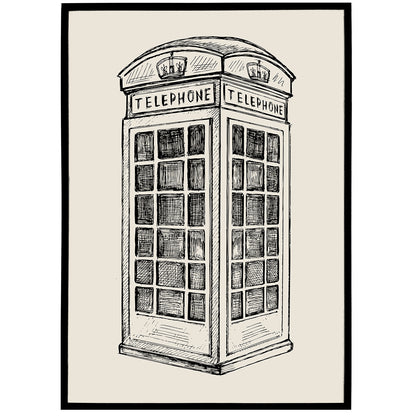 London Red Phone Booth Print