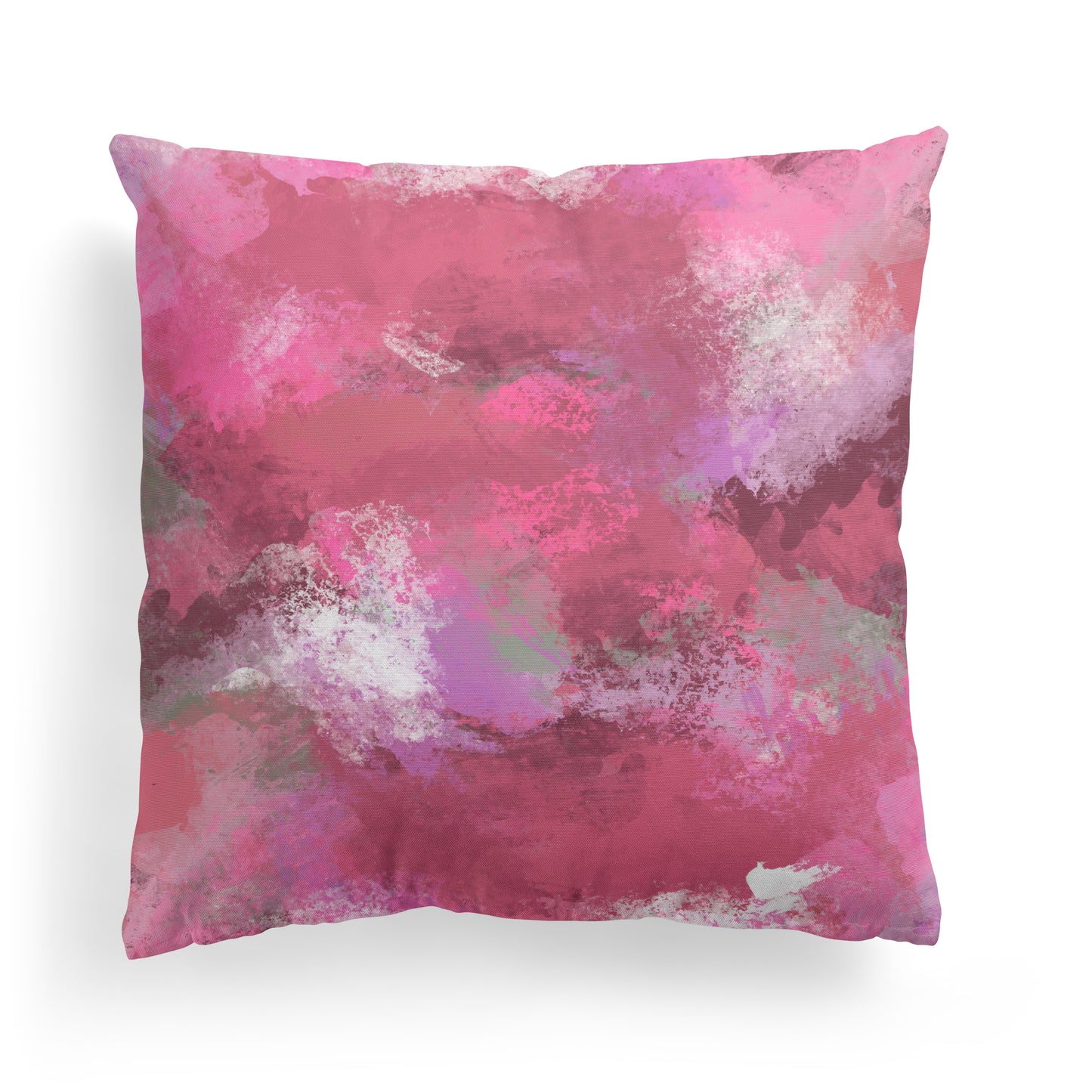 Pink Painted Abstract Modern Throw Pillow