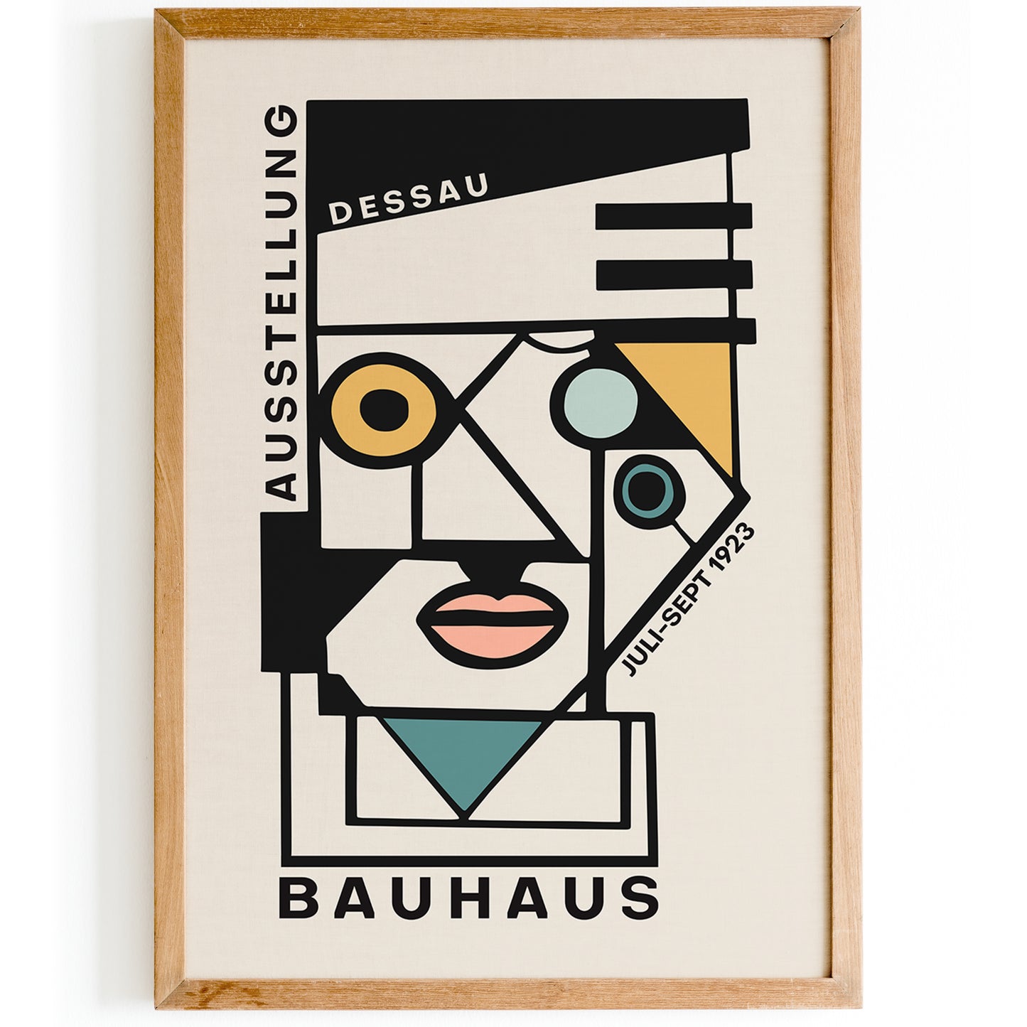 Bauhaus Geometric Face Poster