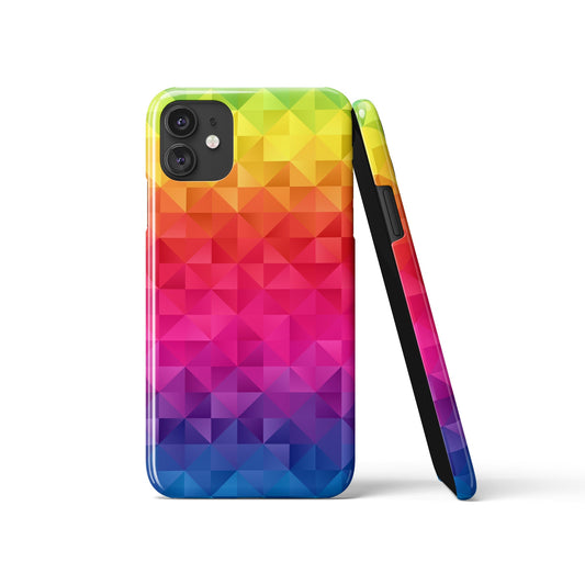 Colorful Rainbow Geometric Pattern iPhone Case