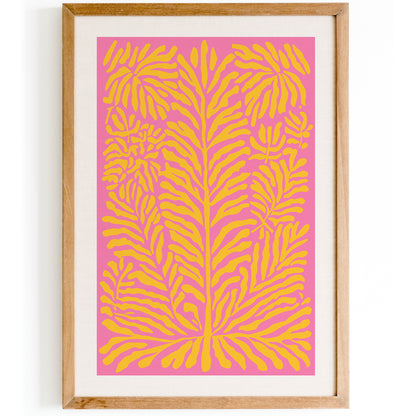 Pink and Yellow Nature Art Print