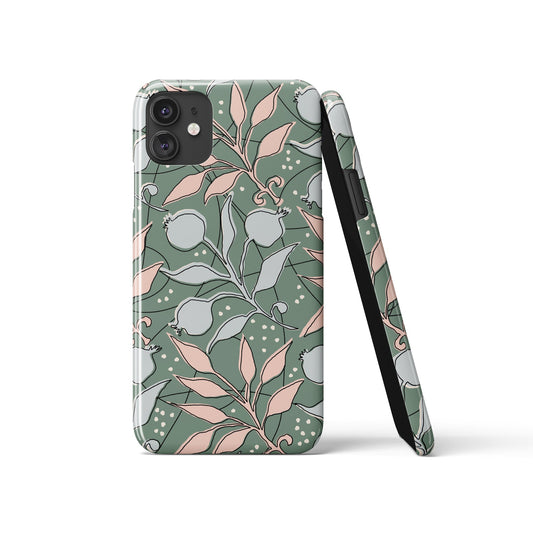 Green Floral Pattern iPhone Case