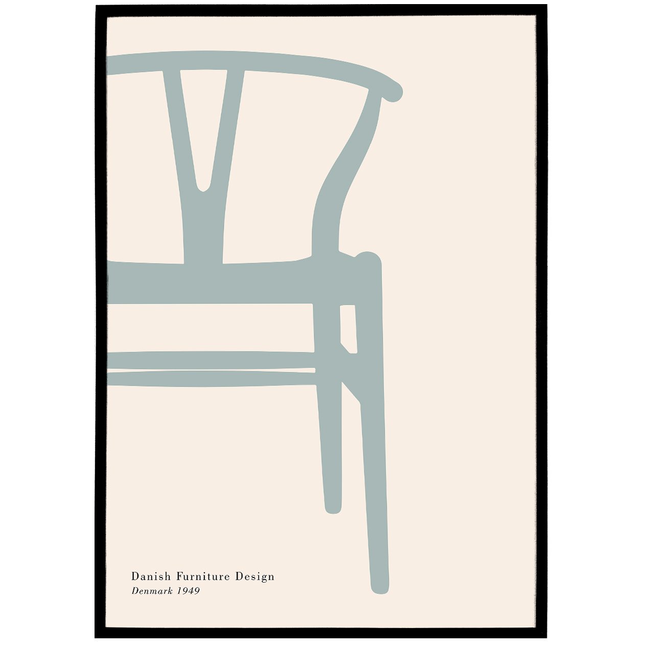 Blue Chair - Minimalist Scandinavian Poster