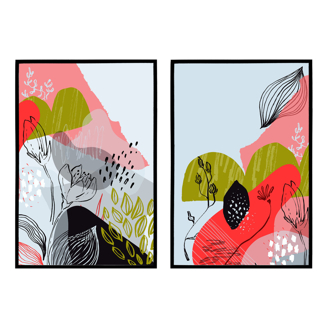 Set of 2 Abstract Nature No.2 Posters