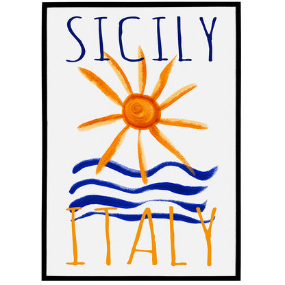 Sicily Italy Travel Aesthetic Poster