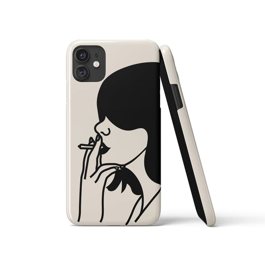 Aesthetic Smoking Girl iPhone Case