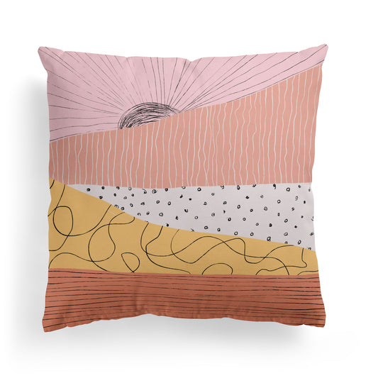 Painted Pastel Landscape Throw Pillow