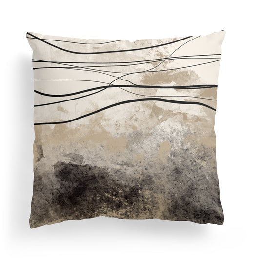 Beige Neutral Rustic Pattern Throw Pillow