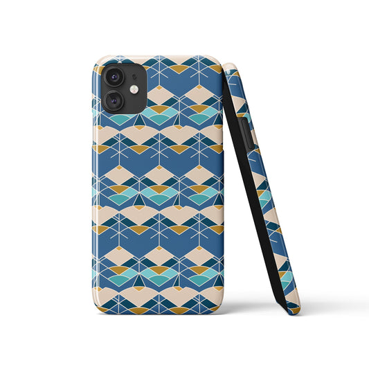 Blue Art Deco Pattern iPhone Case