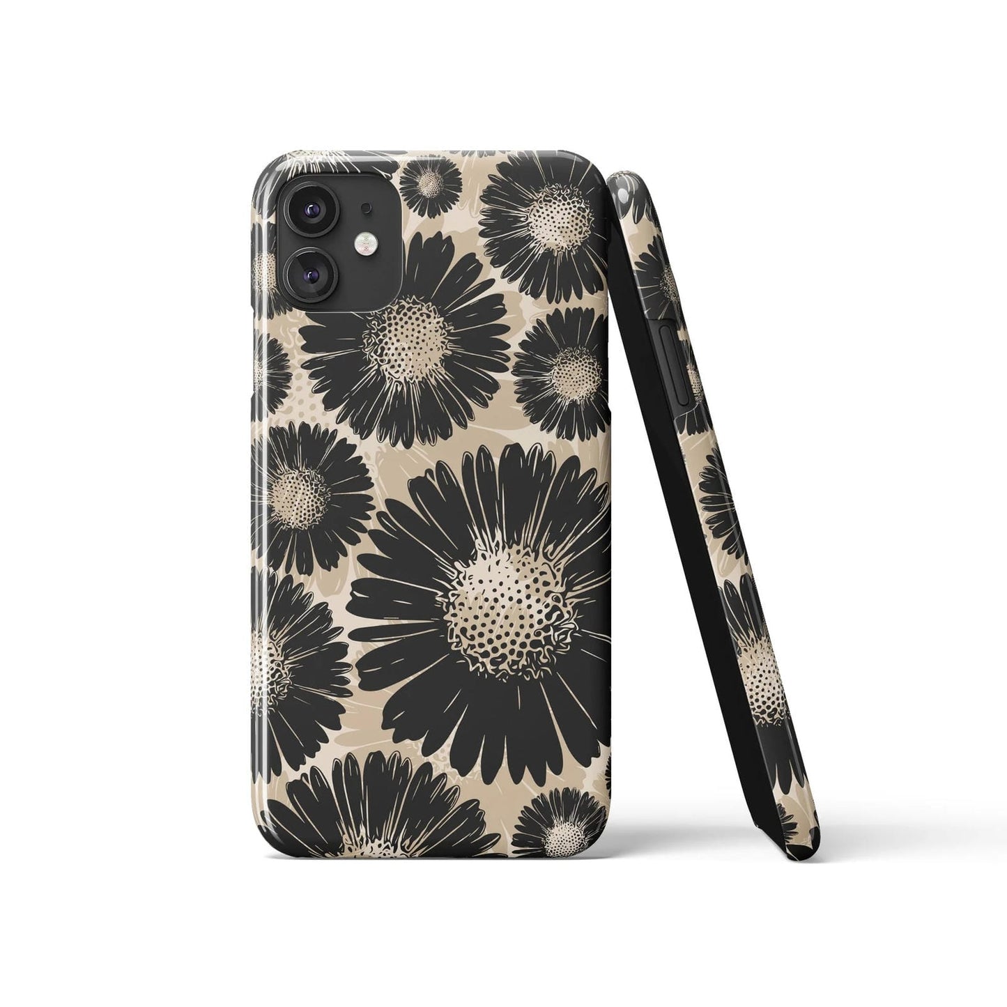 Vintage Black Flowers Art iPhone Case
