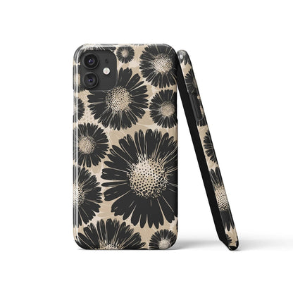 Vintage Black Flowers Art iPhone Case