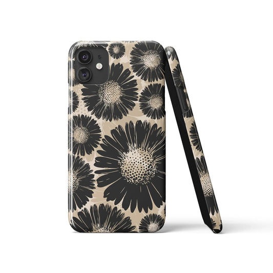 Vintage Black Flowers Art iPhone Case