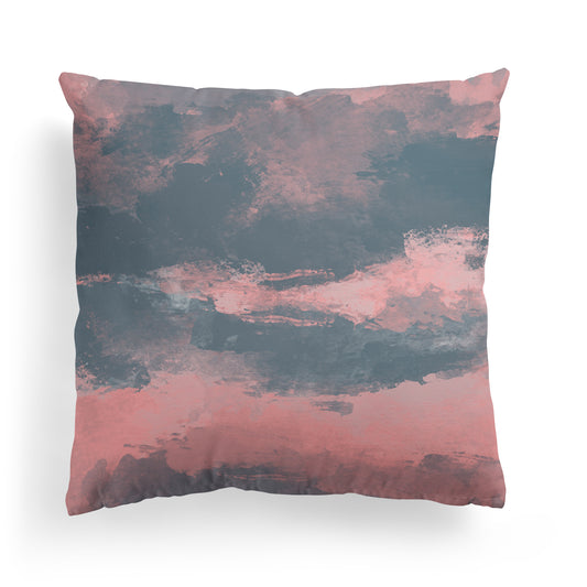 Pink Sky Handdrawn Throw Pillow