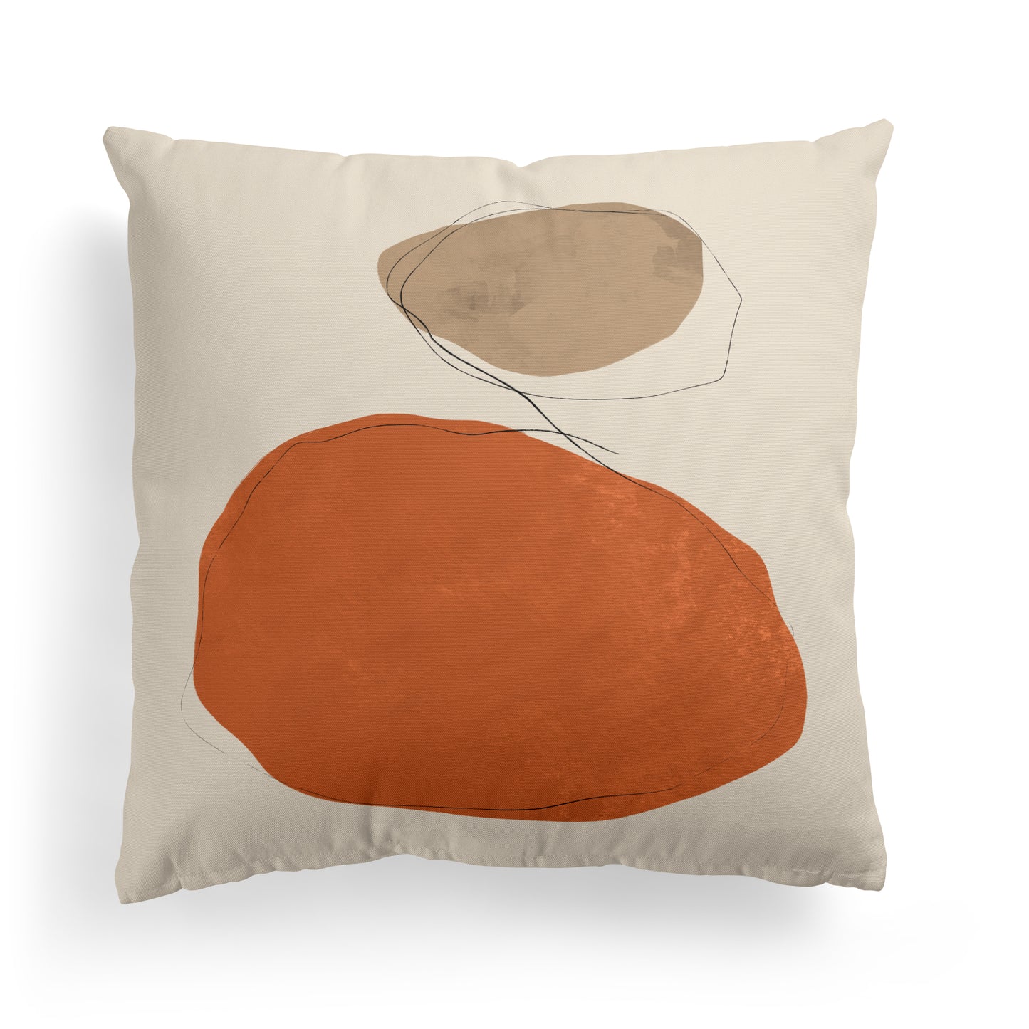 Boho Painted Japandi Shapes Throw Pillow