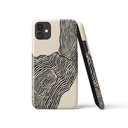 Black Line Art Modern Beige iPhone Case