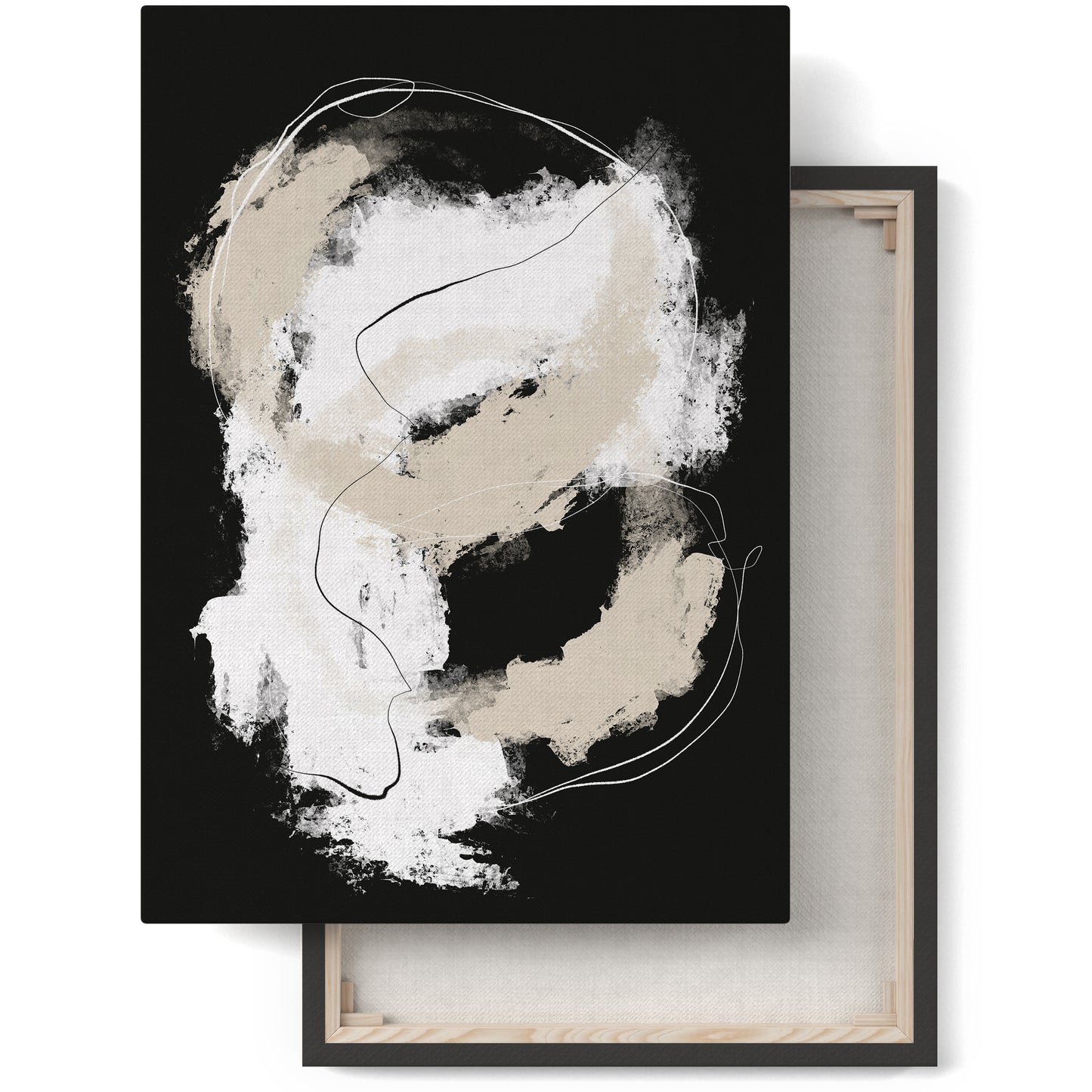 Black Brushstrokes Painting Canvas Print