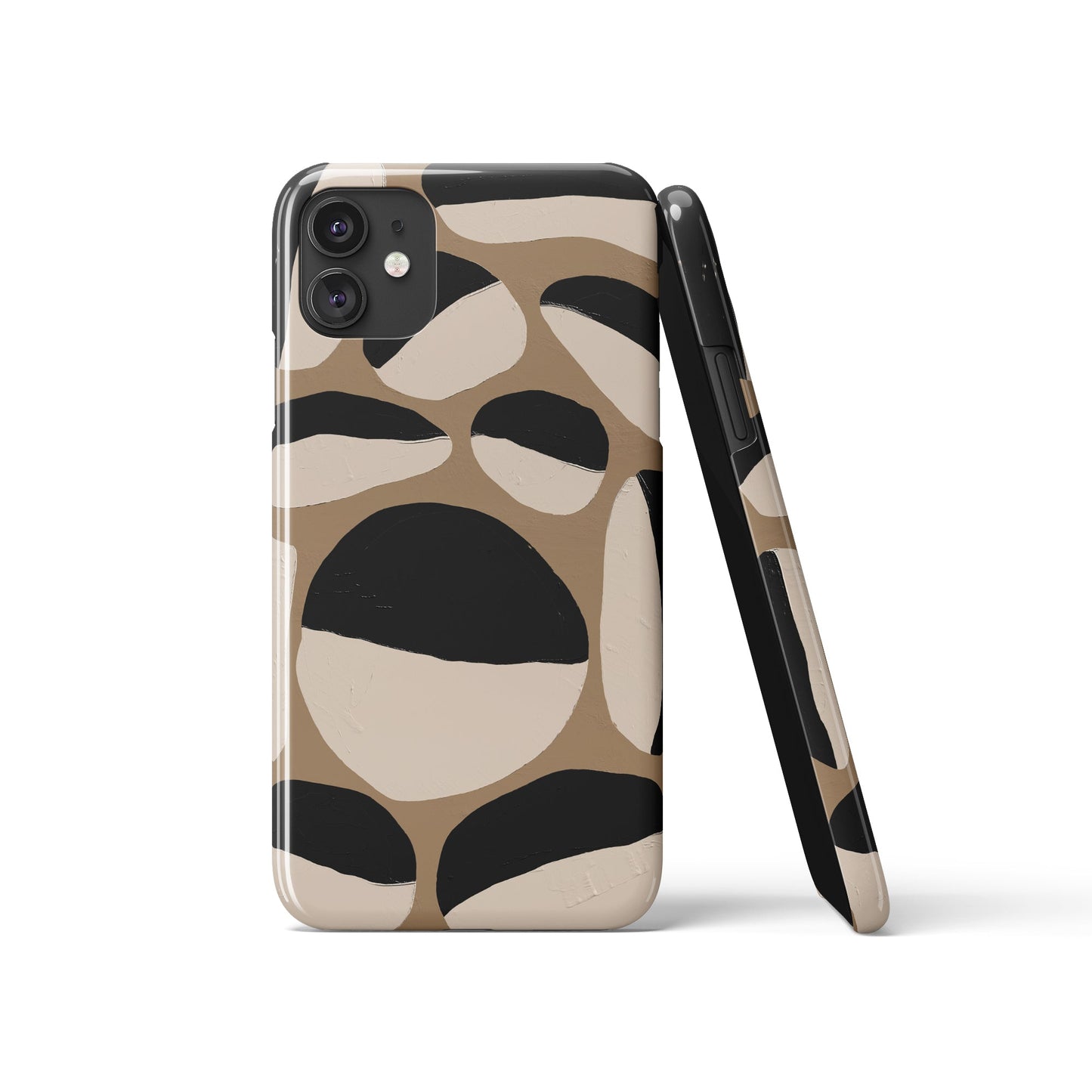 Beige&Black Modern Pattern iPhone Case