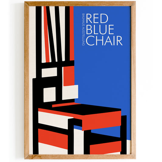 Red Blue Chair Rietveld Bauhaus Poster