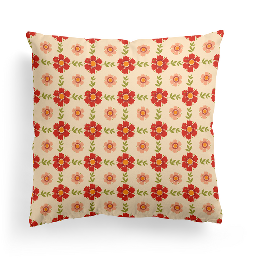 Floral Pattern Throw Pillow