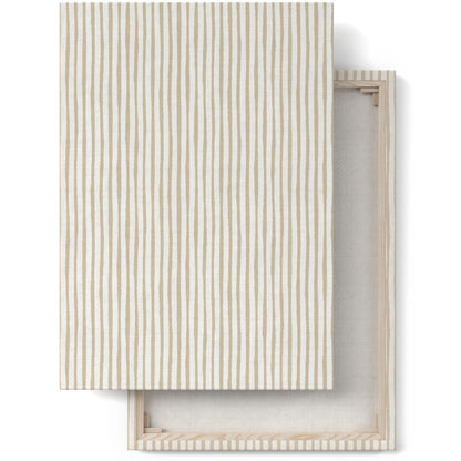 Minimalist Beige Striped Pattern Canvas Print