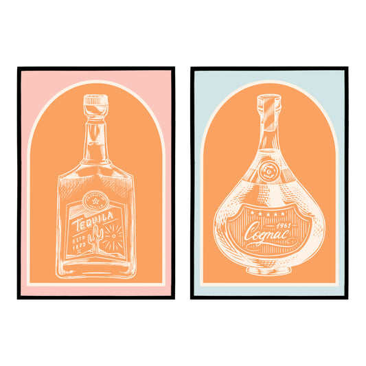 Set of 2 Colorful Drinks Prints