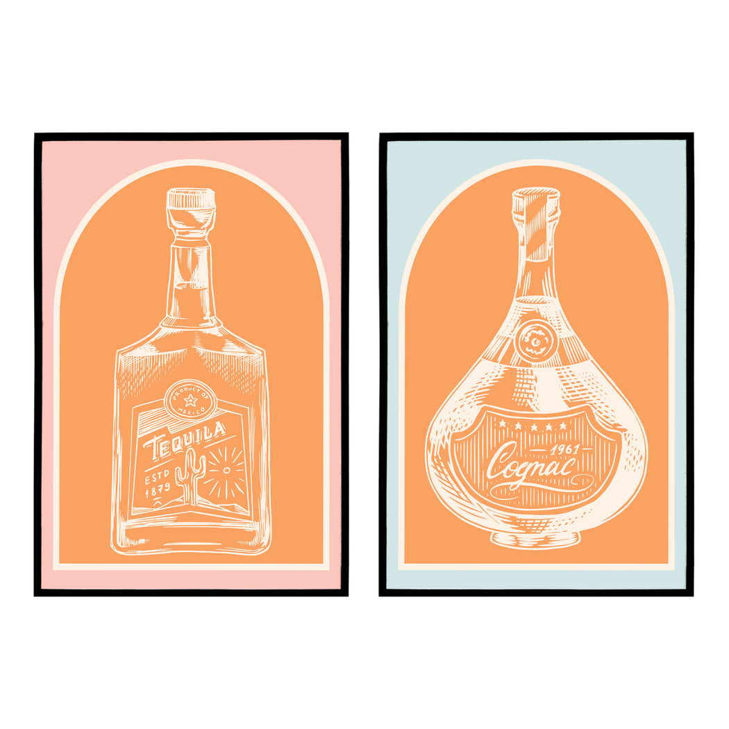 Set of 2 Colorful Drinks Prints