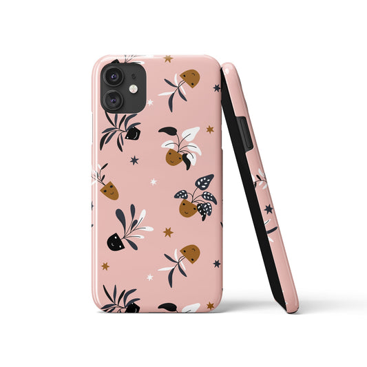 Boho Pink House Plants iPhone Case