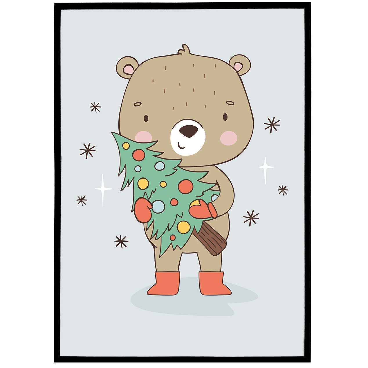 Christmas Tree & Teddy Poster