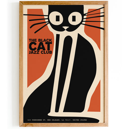 The Black Cat Jazz Club Retro Poster