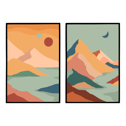 Set of 2 Boho Travel Posters