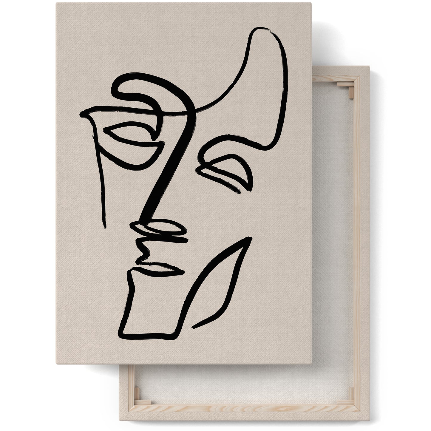 Picasso Face Line Art Canvas Print