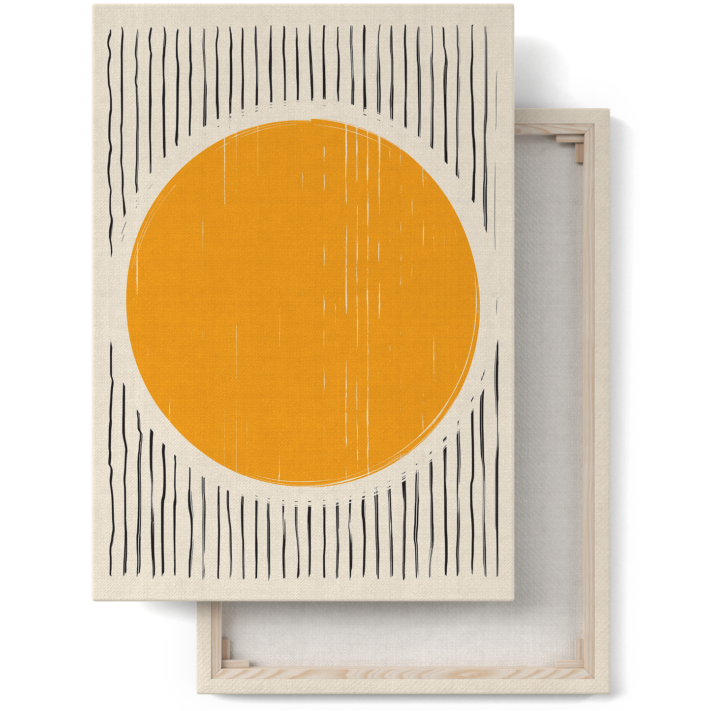 Big Yellow Sun Modern Canvas Print