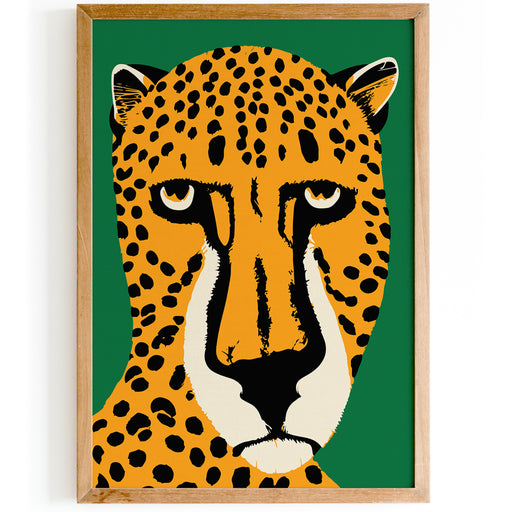 Moody Cheetah Green Funny Poster