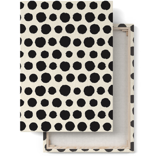 Black Rustic Dots Canvas Print