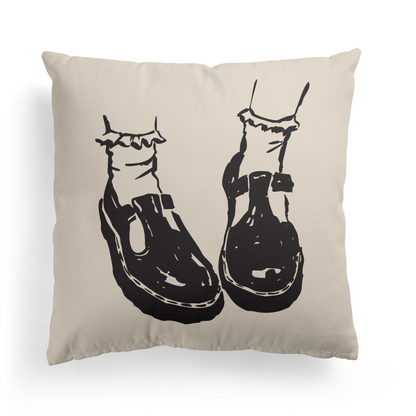 Retro Mary Jane Shoes Throw Pillow